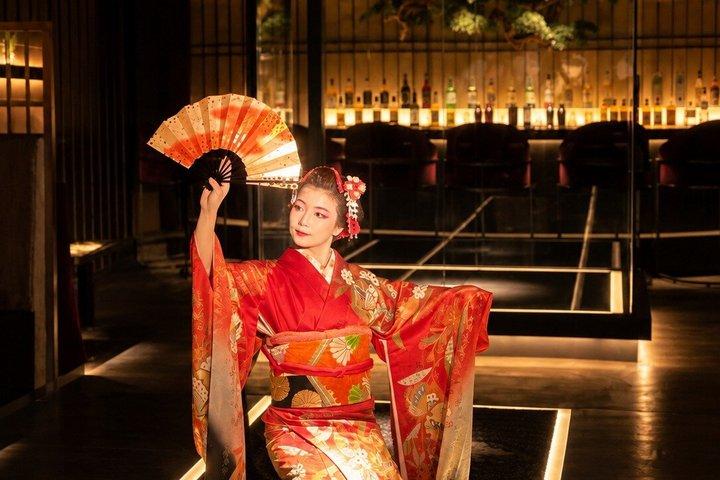 京都芸者舞踊芸術日本舞踊ショーワークショップと写真