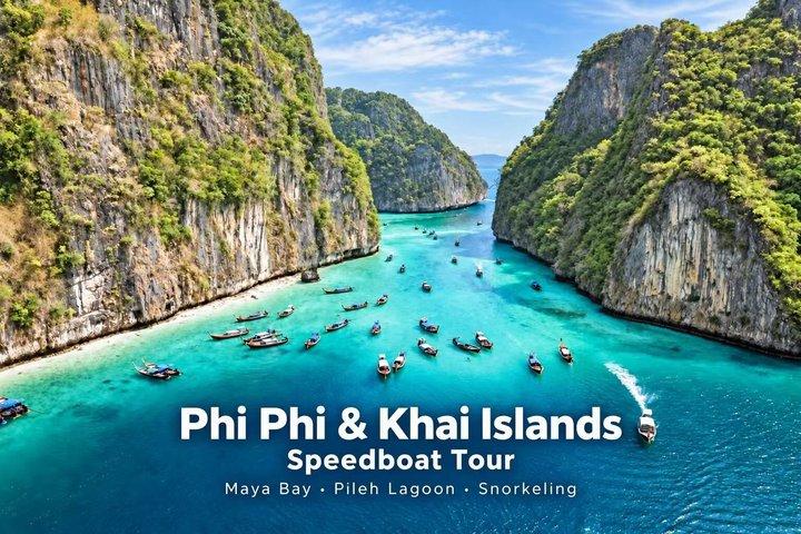 Passeio de barco rápido para Phi Phi Maya Bay e Ilha Khai com almoço