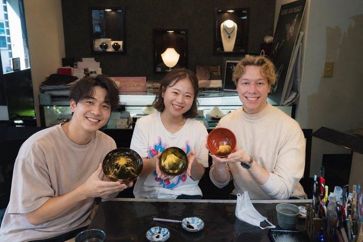 Tokyo Gold Lacquer Maki-e Workshop with Optional Edo Ukiyo-e Walk