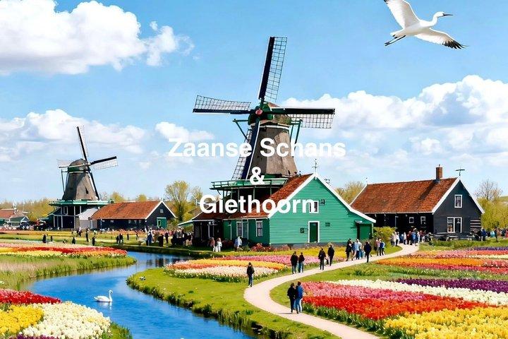 Privat-Tagesausflug von Amsterdam nach Zaanse Schans & Giethoorn!