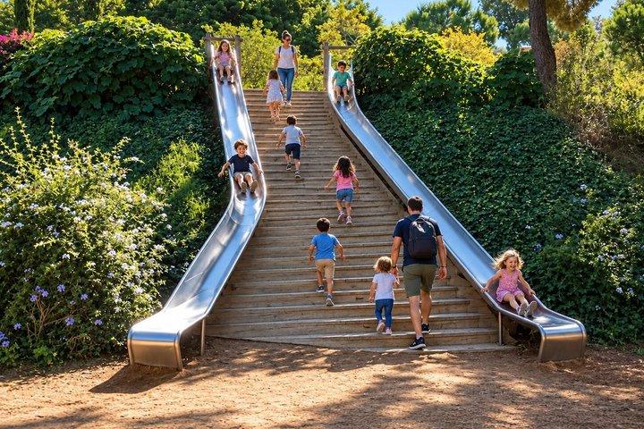 Barcelona Montjuic Tour para niños con Teleférico y Mapa Especial
