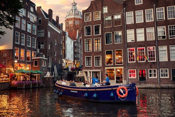 Amsterdam Guldalder Arkitektur Kanalcruise med Vejleder