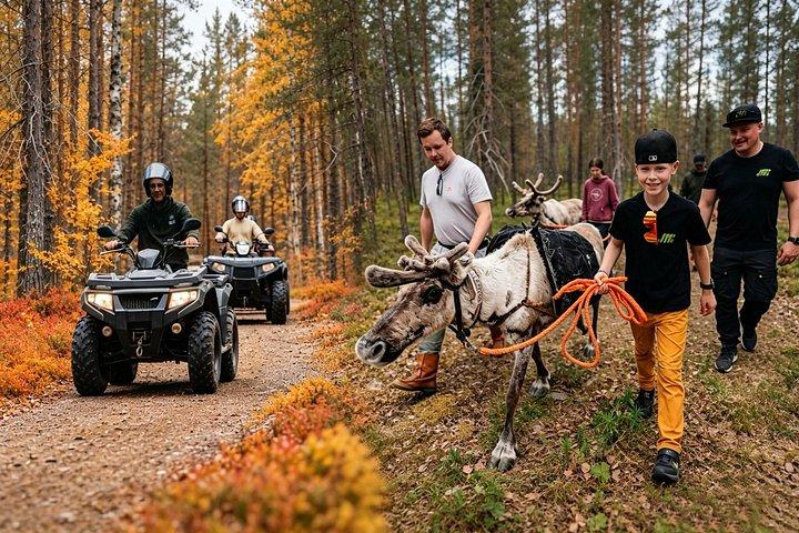 ロヴァニエミ：ATVサファリからトナカイ農場とトナカイハイキングへ