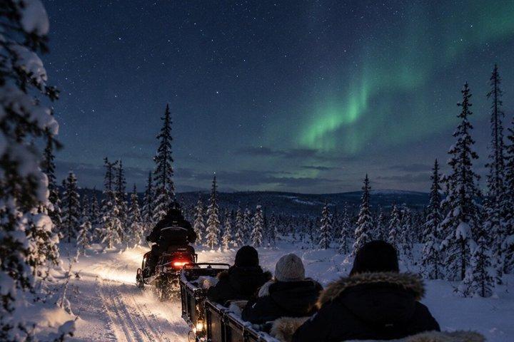 Aurora Sleigh Ride by Snowmobile