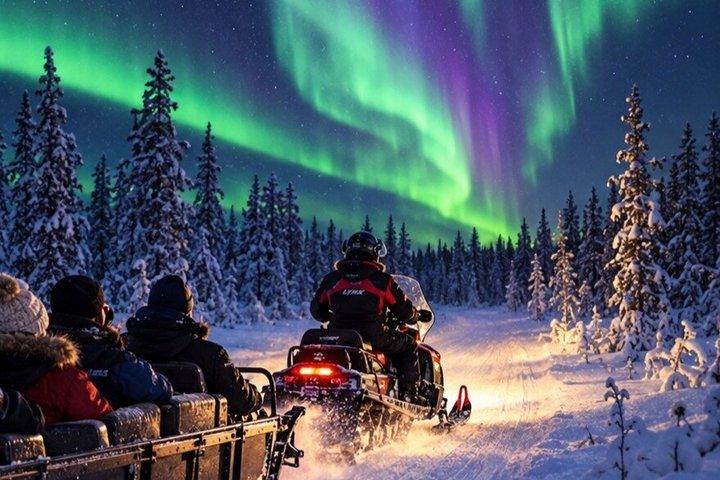Aurora Sleigh Ride by Snowmobile