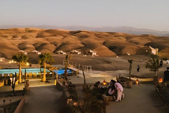 Agafay Desert Overnight Camel Ride Sunset & Dinner Show with pool
