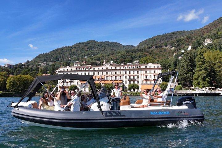 Lago di Como Tour in Barca Condiviso e Aperitivo con Prosecco