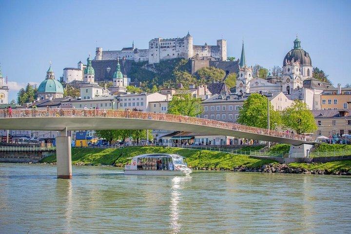 Salzburgo Panorama Cruzeiro no rio Salzach