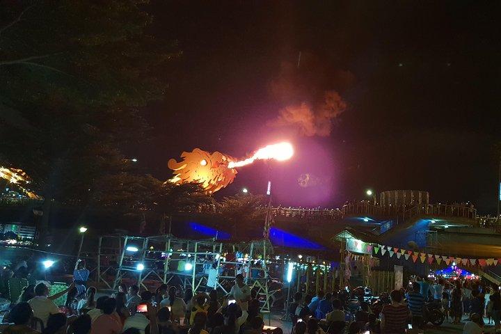 DA NANG VIDA NOTURNA COM MONTANHA DE MARVEL & LADY BUDDHA STATUE, DRAGON BRIDGE