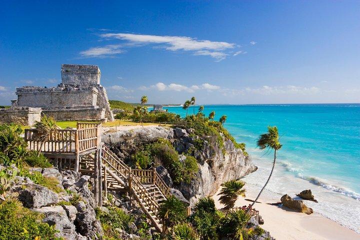 Dagtocht op het schiereiland Yucatan: Akumal, Tulum Ruins en Cenote Swim
