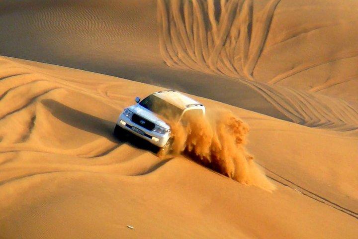 Dubai Desert Safari Dune Bashing Private Basis with sandboarding