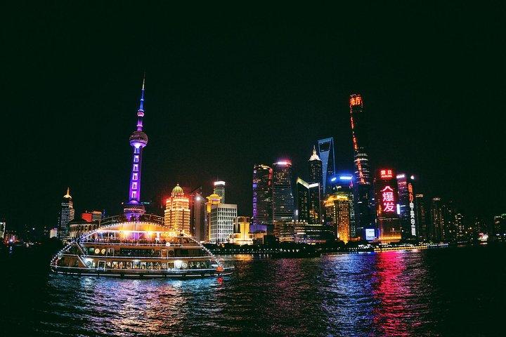 Huangpu River Cruise og Shanghai natteliv erfaring med valgfri sen middag