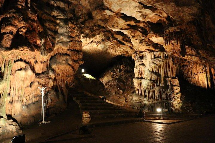 神の目、サエバ ドゥプカ洞窟、ブルー ダチョウ ファーム - プライベート日帰り旅行