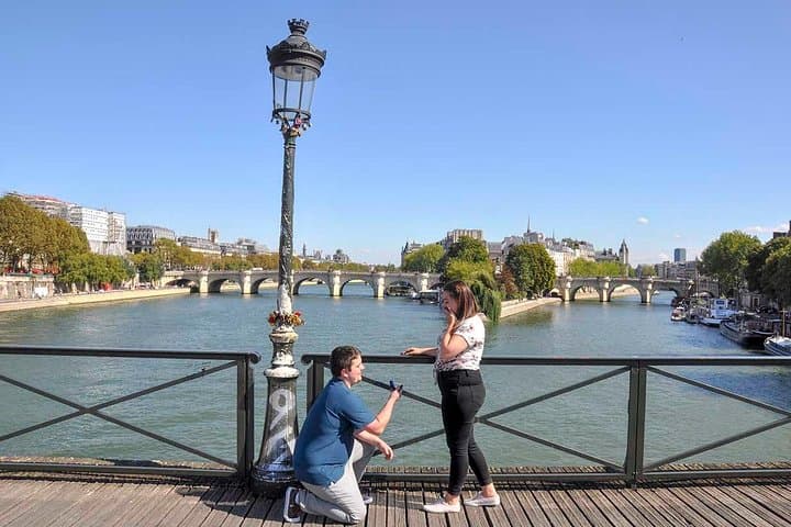 Paris Engagement Proposal Private Walking Tour with Professional Photographer