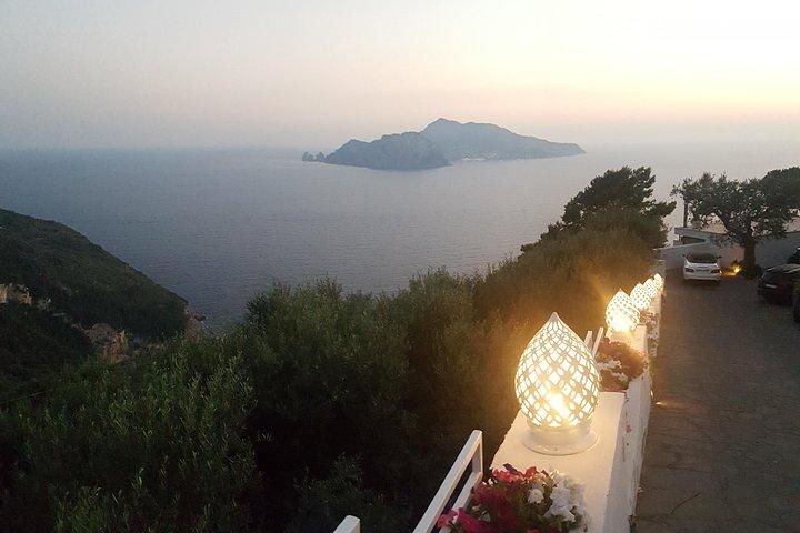 Sunset tour with Mercedes convertible Eclass from Sorrento peninsula or Positano
