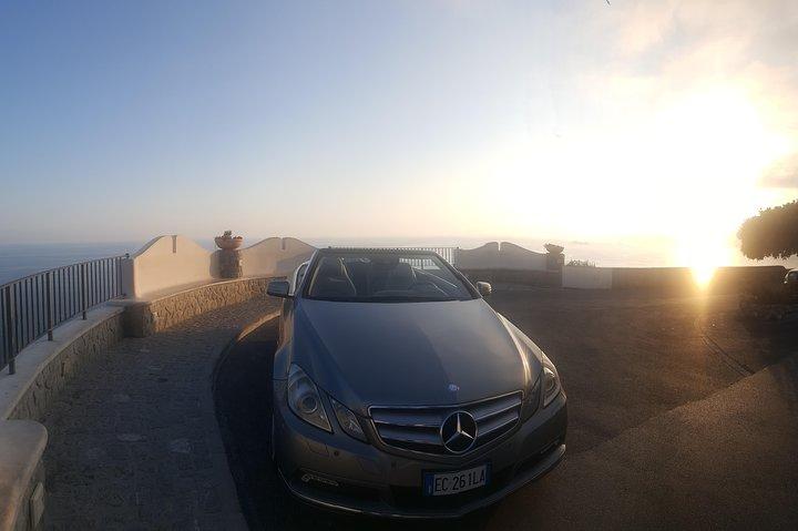 Sunset tour with Mercedes convertible Eclass from Sorrento peninsula or Positano