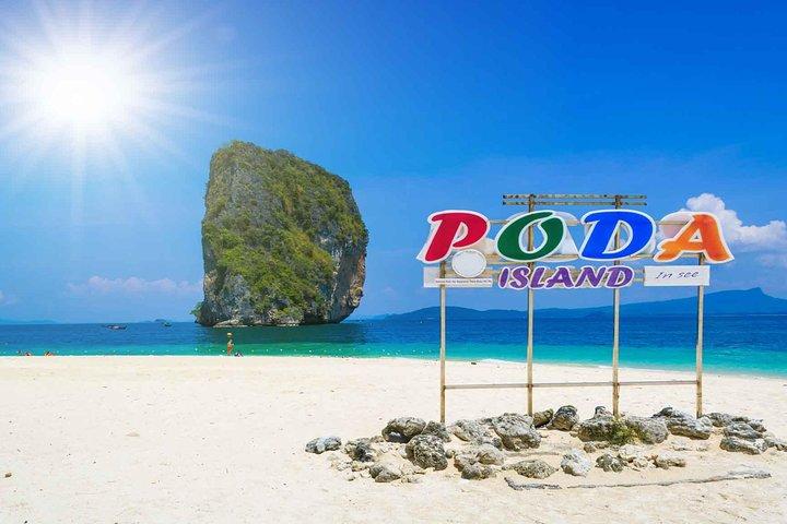 4 Island Tour med Longtail Boat Krabi + Lunch + Pick Up + Drop Off