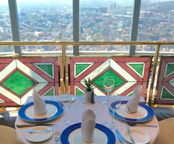 Dinner at the Revolving Bellini Restaurant in Mexico City