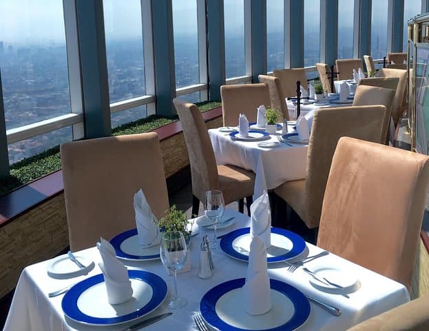 Dinner at the Revolving Bellini Restaurant in Mexico City
