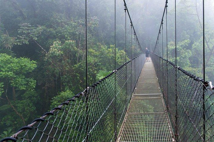 Ponts suspendus, cascade de Fortuna, déjeuner typique