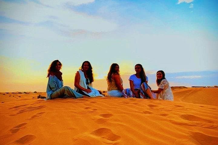 Early Morning Desert Safari Camel Ride, Sandboarding Falcon Photo