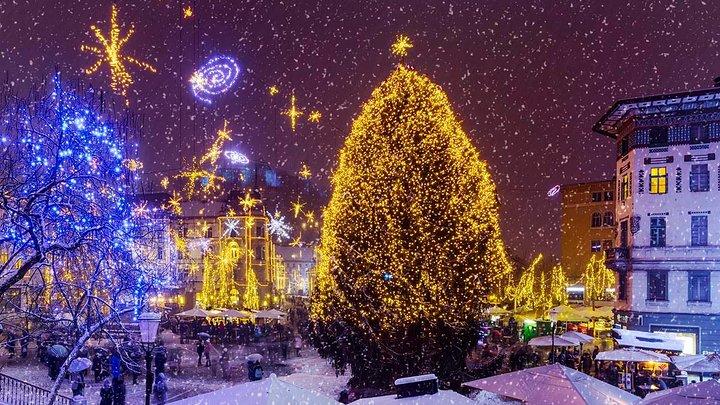 Ljubljana Festligt dekoreret vandretur