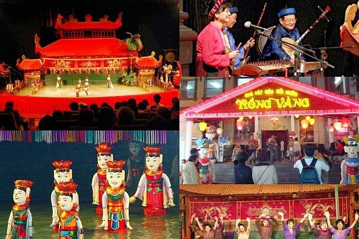 Show de marionetes aquáticos - ciclo e jantar em cruzeiro na cidade de Ho Chi Minh