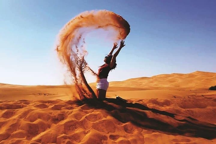 Private Morning Desert Safari with Camel Ride & Sandboarding