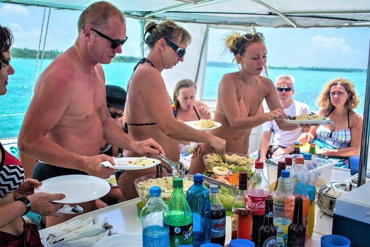Katamaran Ile aux Cerfs, Schnorcheln + GRSE-Wasserfall, Grill & Bar
