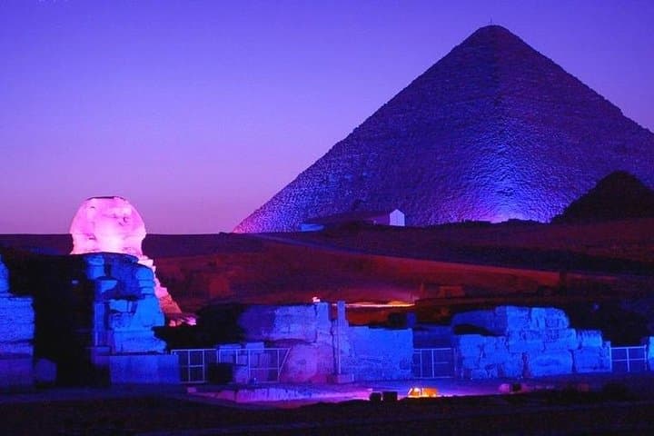Sunset Camel Ride and Light Show from Cairo