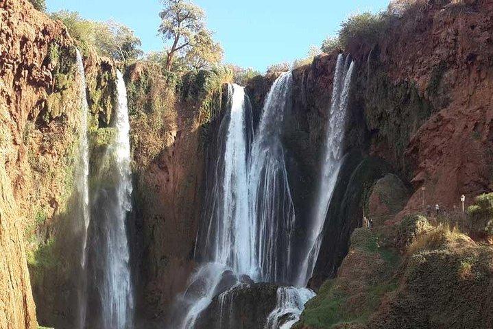From marrakech :Ouzoud waterfalls ;local guide. Cruise boat