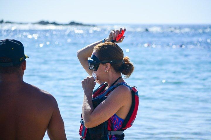 Privato Cabo 2 Bays Kayak e snorkeling a Santa Maria e Chileno Bay