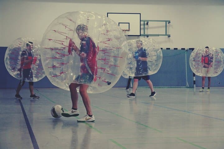 Bubble soccer in the center of Hamburg with beer / champagne