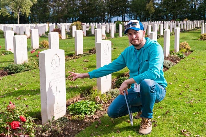 Normandy D-Day Beaches with Juno Beach, bunkers & Canadian Cemetery from Paris