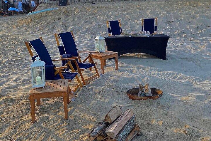 Feu de camp de luxe sur la plage et dîner pique-nique à Town Line Beach