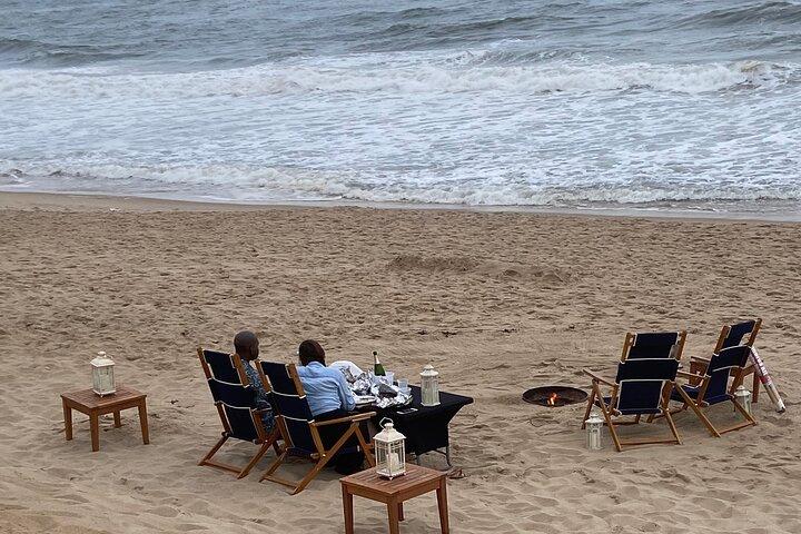 Feu de camp de luxe sur la plage et dîner pique-nique à Town Line Beach