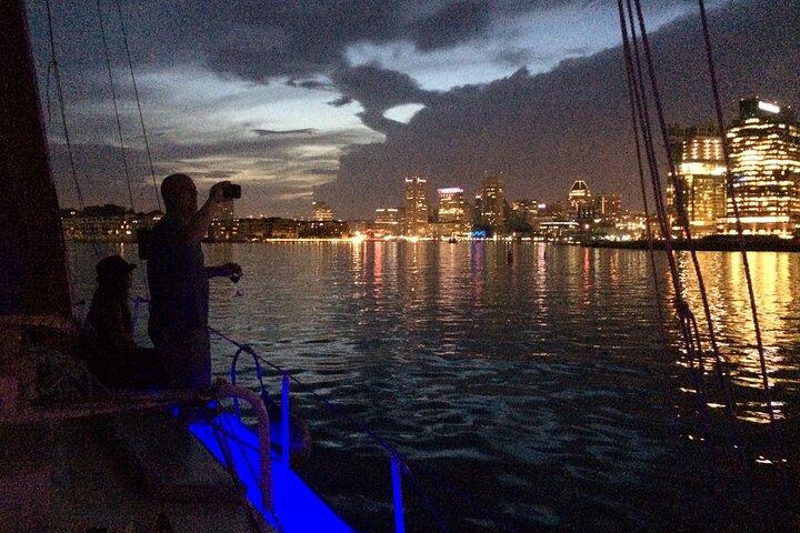 Baltimore Harbor Moonlight Sail on the Summer Wind