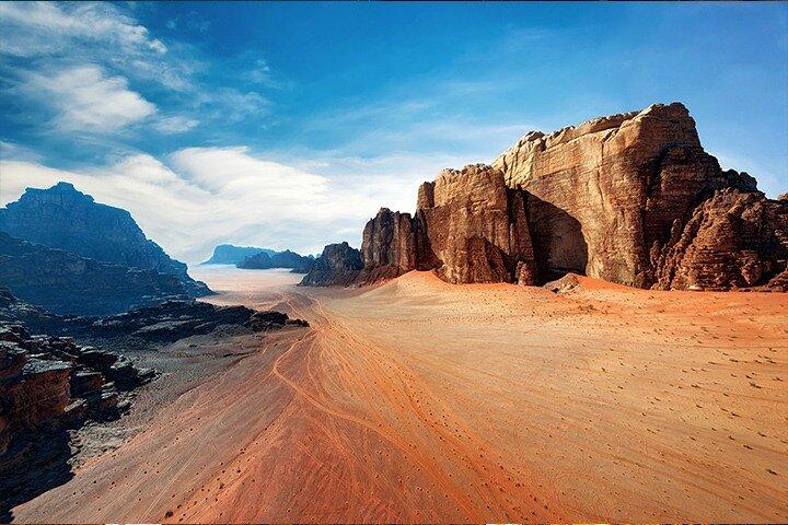 Visite privée de la vallée de la lune du Wadi Rum depuis le passage frontalier de Wadi Araba