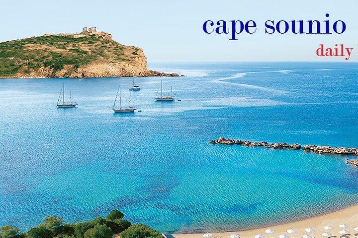 Sunset & swimming at Cape Sounio, Poseidon temple