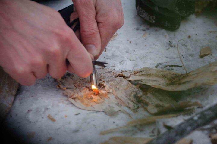 Schneeschuh-Abenteuer mit Eisfischen, Feuer und Überleben