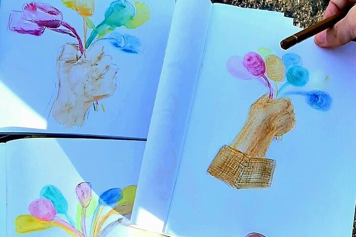 Drawing workshop/creative notebook during a walk from the Invalides to the Petit Palais