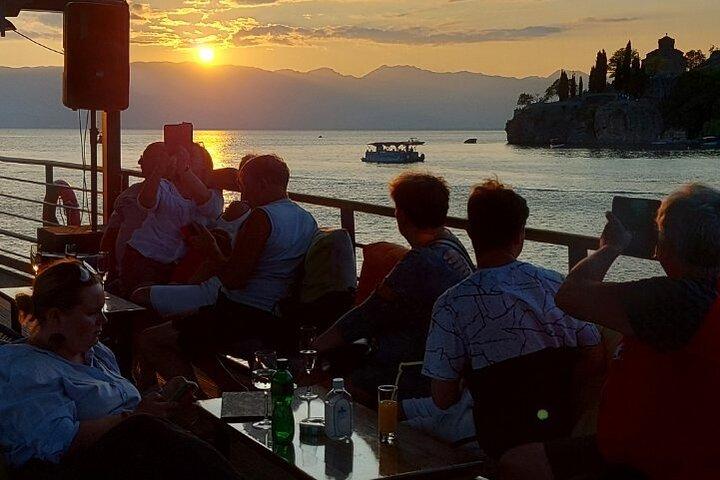 Croisière d'une heure et demie au coucher du soleil sur le lac d'Ohrid