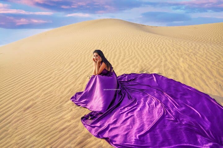 Dubai Flying Dress Photo and Video shoot in Desert