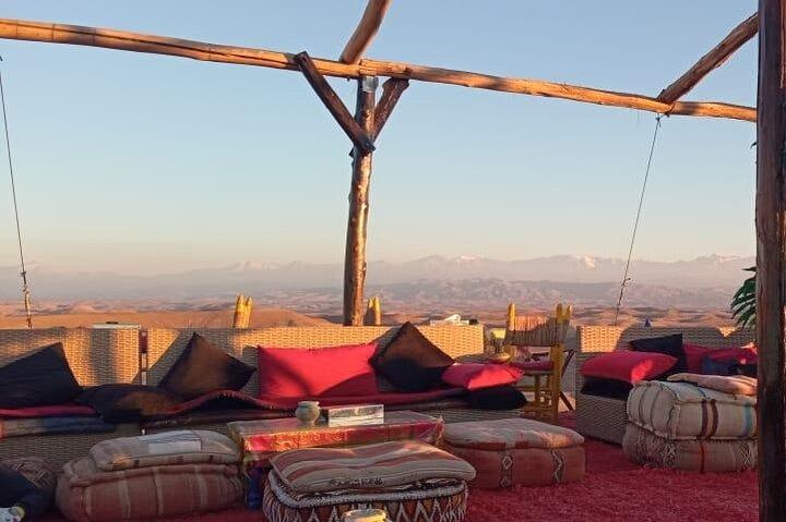 Experience the Agafay Desert -Camel Ride and Sunset Tea on The top of a Hill