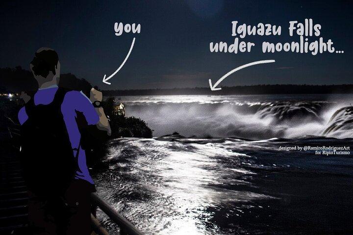 Iguazu Falls FullMoon Trekking under måneskin