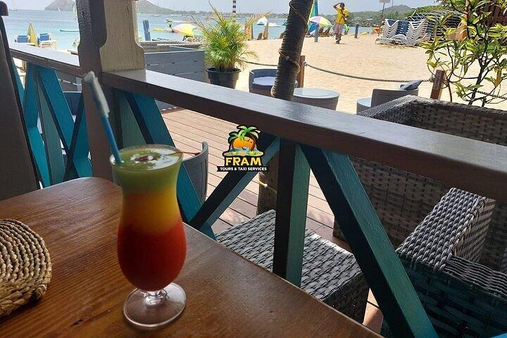 Saint Lucia Beach Retour Transfer Cruiseschip Passagiers Gratis drankje