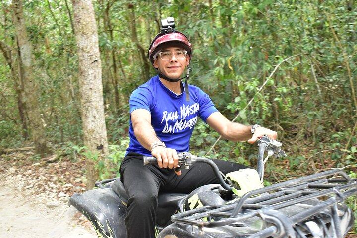 Combo ATV (singolo) Cenote e Zipline - Adrenalina completa da Playa del Carmen