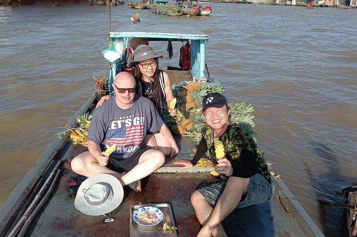 HCM: Mercado flutuante do Delta do Mekong de 2 dias com culinária e passeio de bicicleta
