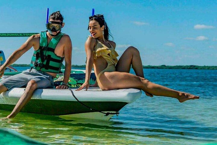 Ultimate Cancun Adventure : Excursion en hors-bord au lagon de Cancun