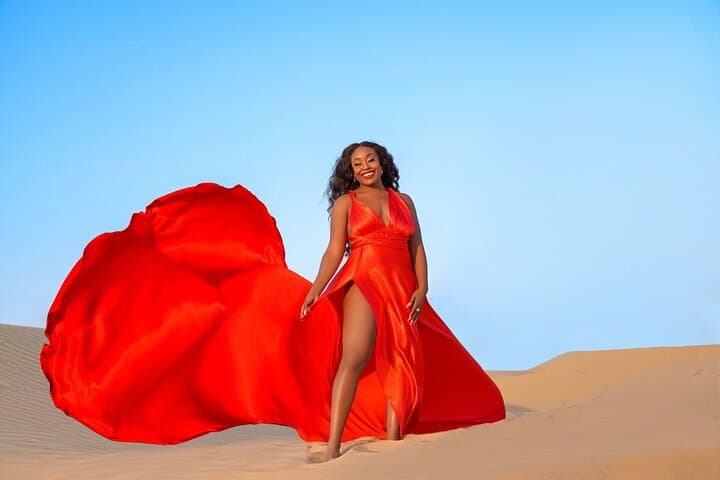 Dubai Flying Dress Photo and Video shoot in Desert